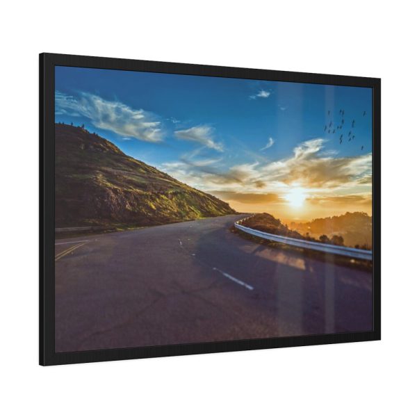 93855-421.jpg Mountain Road Sunset Framed Poster