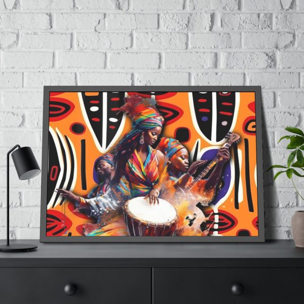 93855-427.jpg Native African Musicians Framed Poster