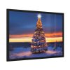 93855-433.jpg Lit Christmas Tree Outside Framed Poster