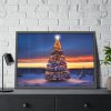 93855-435.jpg Lit Christmas Tree Outside Framed Poster