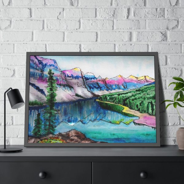 93855-443.jpg Lake and Mountains Framed Poster