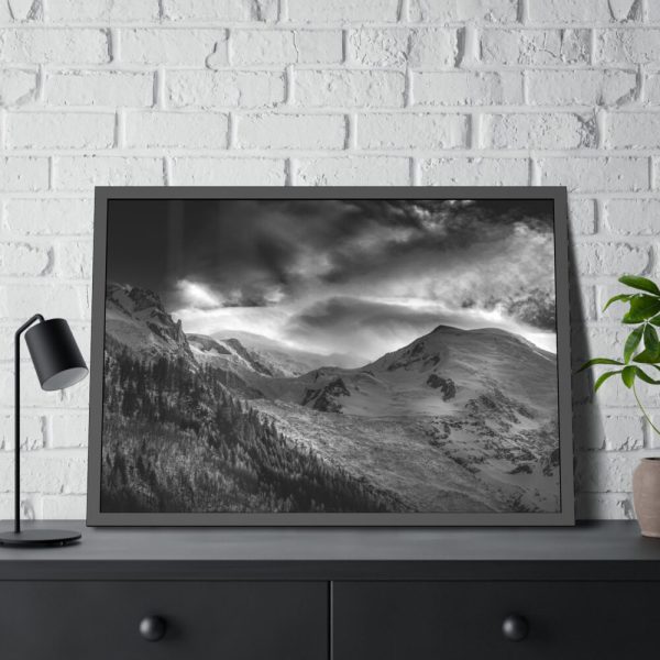 93855-451.jpg Mountain in Black and White Framed Poster