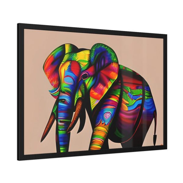 93855-469.jpg Rainbow Colored Elephant II Framed Poster