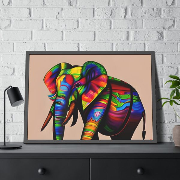 93855-471.jpg Rainbow Colored Elephant II Framed Poster