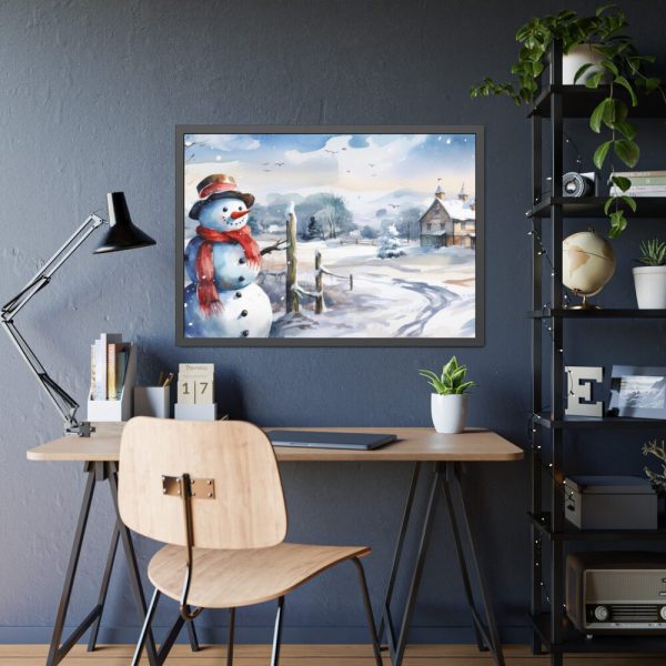 93855-486.jpg Vintage Snowman Art Framed Poster