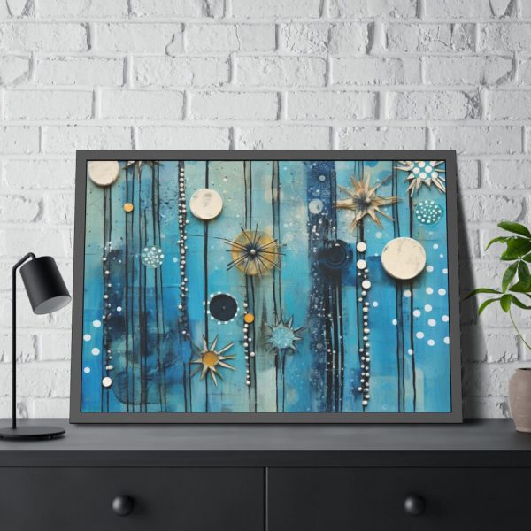 93855-507.jpg Geometric Abstract Blue Painting Framed Poster