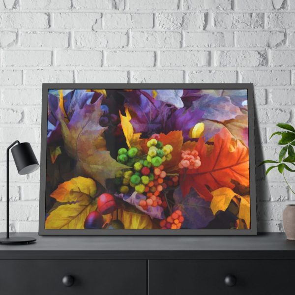 93855-519.jpg Autumn Leaves, Berries, Acorns Framed Poster
