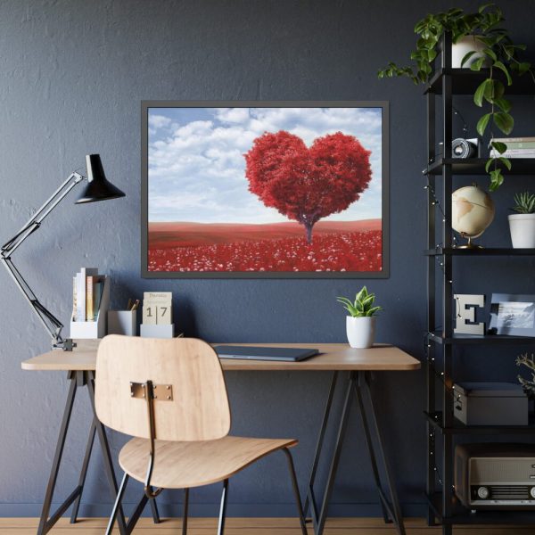 93855-534.jpg Red Tree in Heart Shape Framed Poster