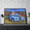 Vintage Blue Pickup Truck Framed Poster
