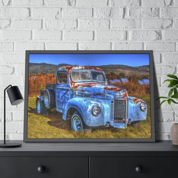 Vintage Blue Pickup Truck Framed Poster
