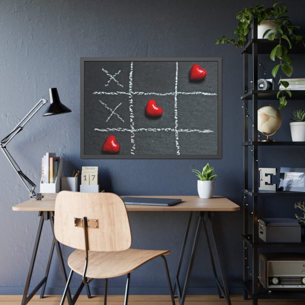 Tic Tac Toe Love Heart Framed Poster
