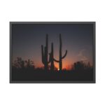 Saguaro Cacti at Sunset in the Arizona Desert Framed Canvas - Image 5