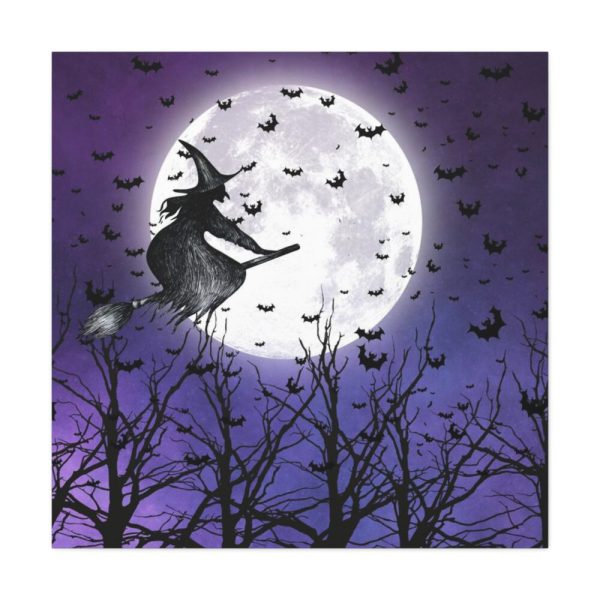 101419-116.jpg Halloween Witch Flying Broom Standard Canvas