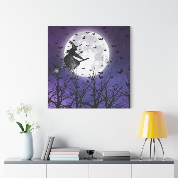 101419-117.jpg Halloween Witch Flying Broom Standard Canvas