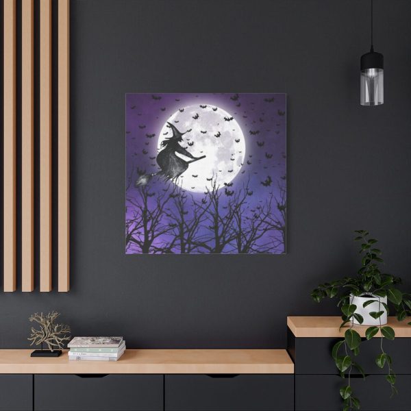 101419-118.jpg Halloween Witch Flying Broom Standard Canvas