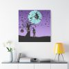 101419-122.jpg Witch Flying With Bats in Front of a Full Moon Standard Canvas