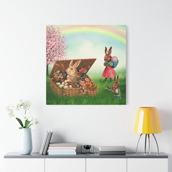 Easter Bunny in Basket Standard Canvas
