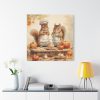 101419-162.jpg Autumn Fall Squirrels With Pumpkins Standard Canvas