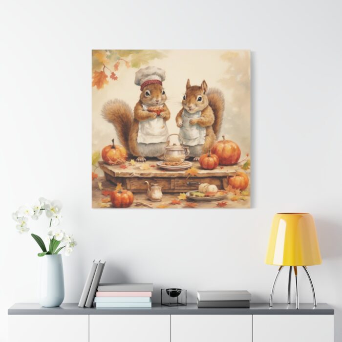 Autumn Fall Squirrels With Pumpkins Standard Canvas - Image 3