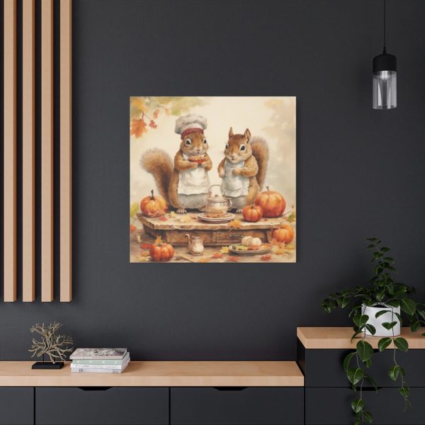 101419-163.jpg Autumn Fall Squirrels With Pumpkins Standard Canvas