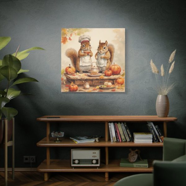 101419-164.jpg Autumn Fall Squirrels With Pumpkins Standard Canvas