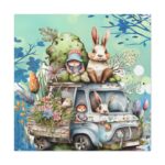 Easter Rabbits And Children Standard Canvas - Image 2