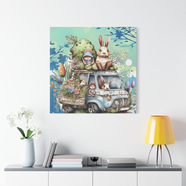 101419-167.jpg Easter Rabbits And Children Standard Canvas
