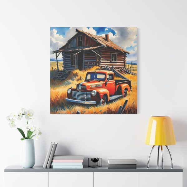101419-17.jpg Old Red Truck Watercolor Standard Canvas