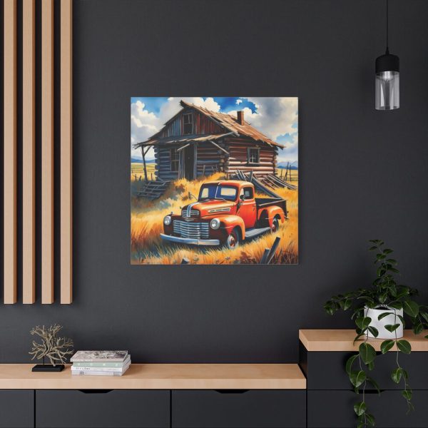 101419-18.jpg Old Red Truck Watercolor Standard Canvas