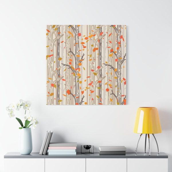 101419-182.jpg Bare Tree And Autumn Fall Leaves Standard Canvas