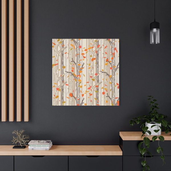 101419-183.jpg Bare Tree And Autumn Fall Leaves Standard Canvas