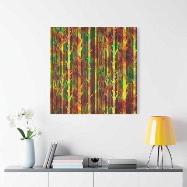 101419-192.jpg Bare Birch Type Trees With Autumn Leaves Standard Canvas