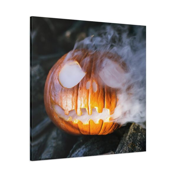 101419-20.jpg Carved Halloween Pumpkin With Smoke Standard Canvas