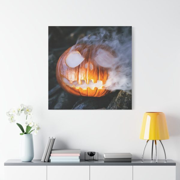 101419-22.jpg Carved Halloween Pumpkin With Smoke Standard Canvas