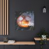 101419-23.jpg Carved Halloween Pumpkin With Smoke Standard Canvas