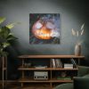 101419-24.jpg Carved Halloween Pumpkin With Smoke Standard Canvas
