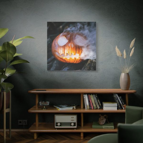 101419-24.jpg Carved Halloween Pumpkin With Smoke Standard Canvas
