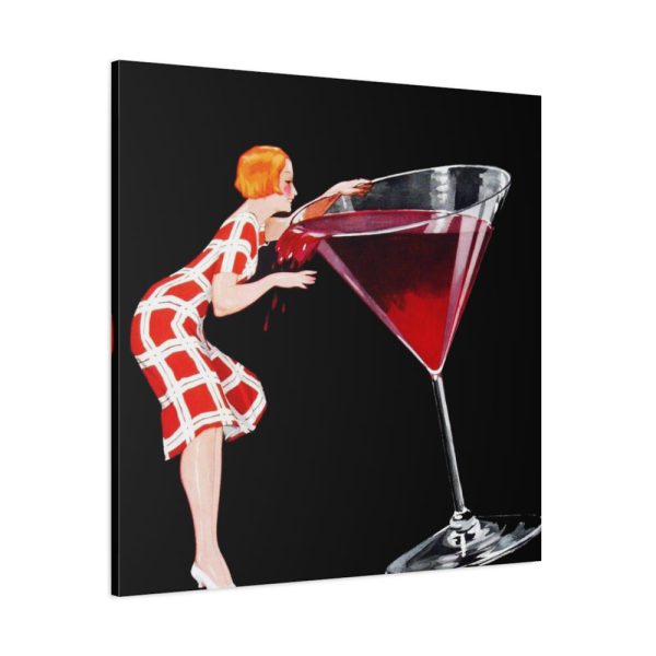 101419-260.jpg Woman Drinks From Large Wine Glass Standard Canvas