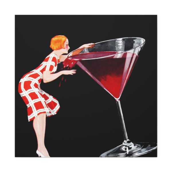 101419-261.jpg Woman Drinks From Large Wine Glass Standard Canvas