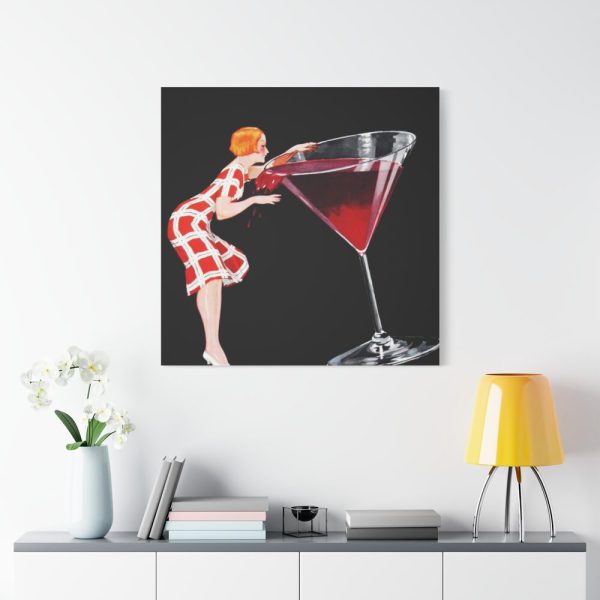 101419-262.jpg Woman Drinks From Large Wine Glass Standard Canvas