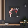 101419-263.jpg Woman Drinks From Large Wine Glass Standard Canvas