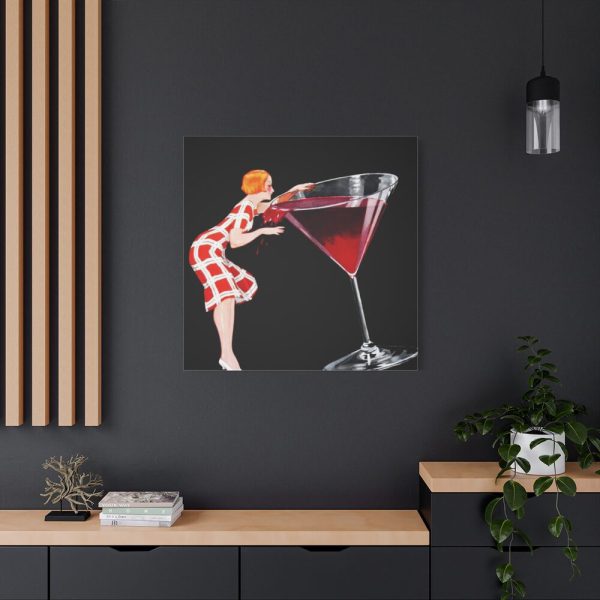 101419-263.jpg Woman Drinks From Large Wine Glass Standard Canvas