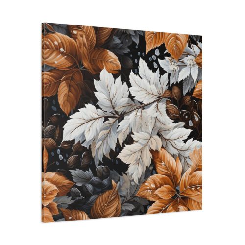Winter Leaves Seamless Pattern Standard Canvas