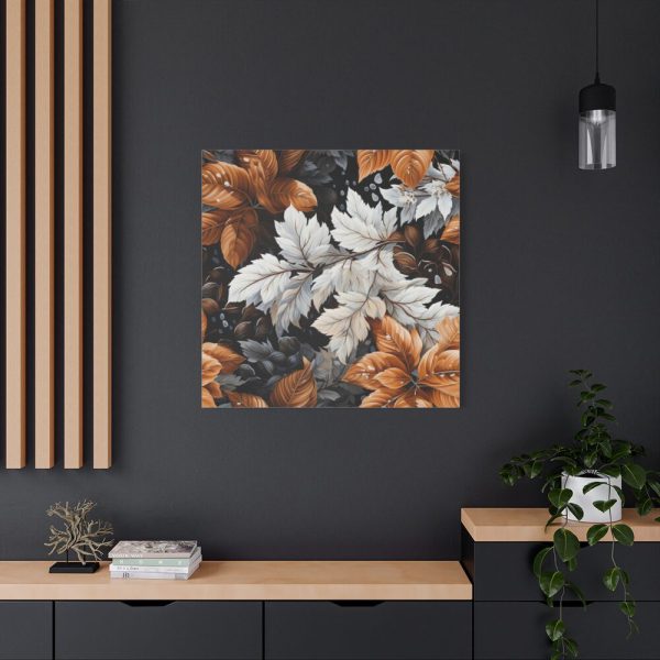 101419-348.jpg Winter Leaves Seamless Pattern Standard Canvas