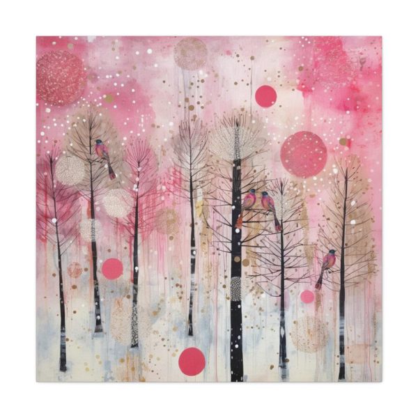 101419-351.jpg Whimsical Pink Winter Forest Art Standard Canvas