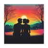Romantic Couple Sunset Silhouette Standard Canvas