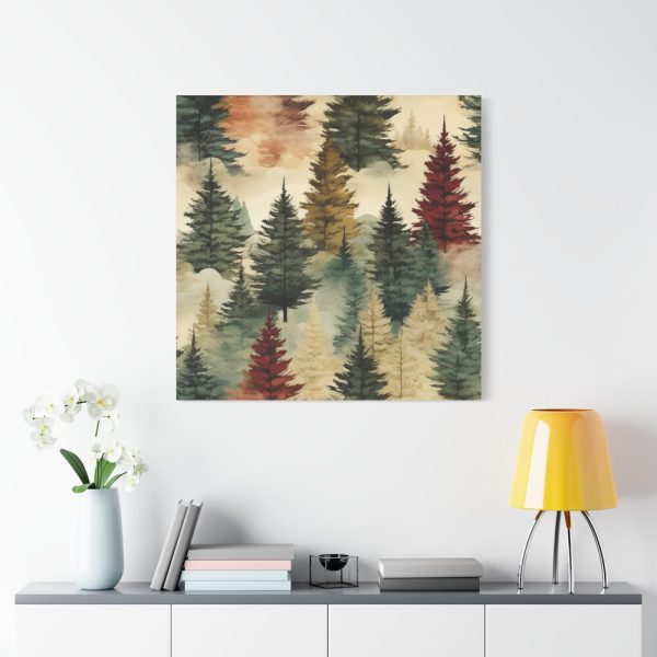 101419-362.jpg Christmas Trees Seamless Pattern Standard Canvas