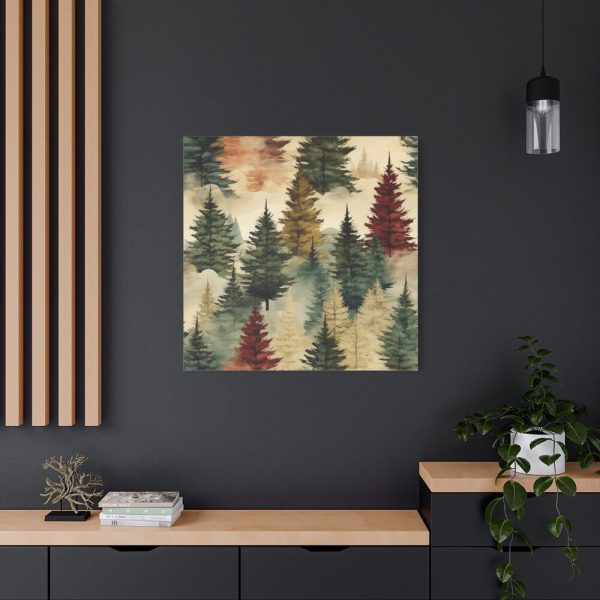 101419-363.jpg Christmas Trees Seamless Pattern Standard Canvas
