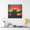 Romantic Couple Sunset Silhouette Standard Canvas