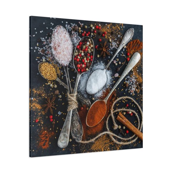 101419-375.jpg Different Spice, Seasonings in Spoon Standard Canvas